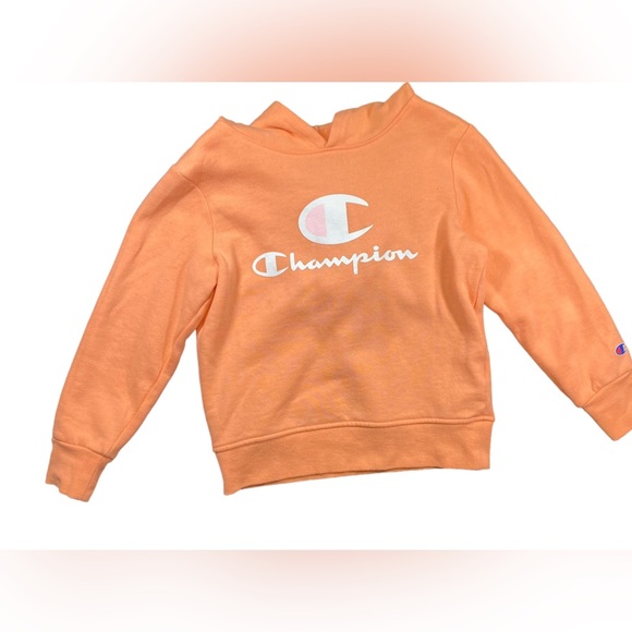 CHAMPIOM ORANGE HOODIE SWEATER FOR KIDS GIRLS SIZE 5 - Picture 3 of 6